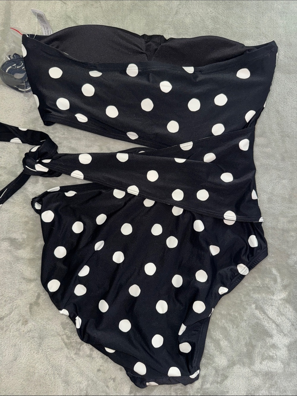 Soma Black with White Polka Dot Strapless Swim Top - Picture 9 of 12